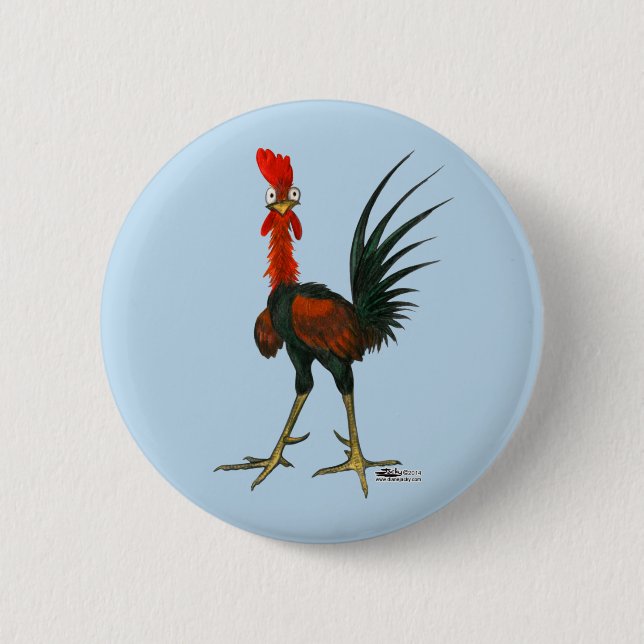 Crazy Rooster Button (Vorderseite)