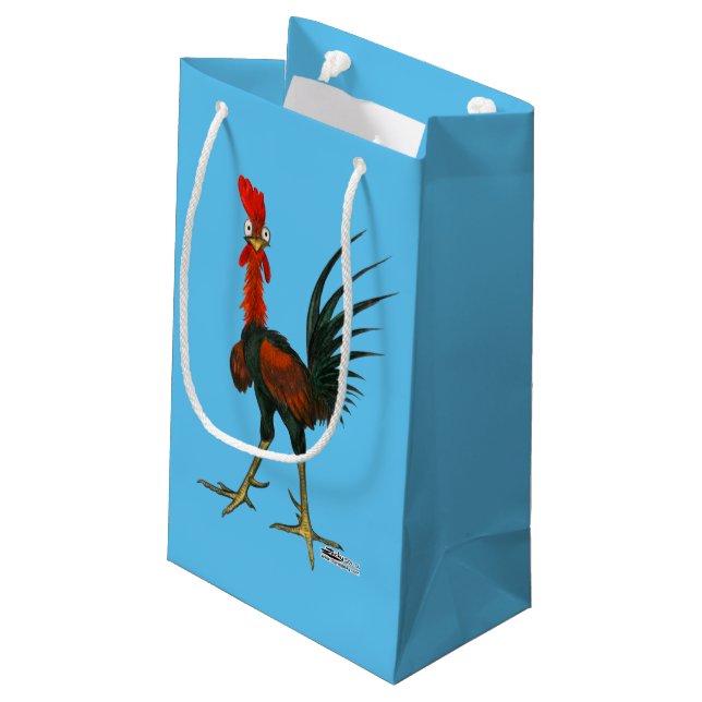 Crazy Rooster Kleine Geschenktüte (Rückseite Schrägansicht)
