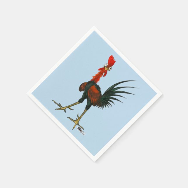 Crazy Rooster Serviette (Ecke)