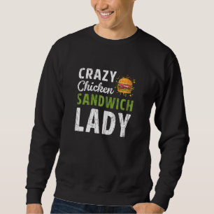 Crazy Sandwich Lady Bologna Meat Food Graphic Sweatshirt