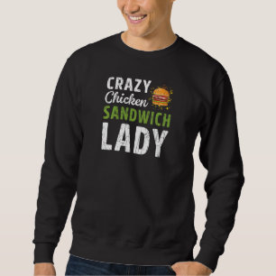 Crazy Sandwich Lady Bologna Meat Food Graphic Sweatshirt