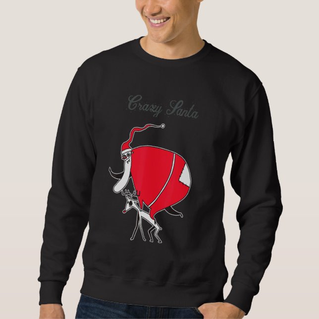 Crazy Santa On Christmas Sweatshirt (Vorderseite)