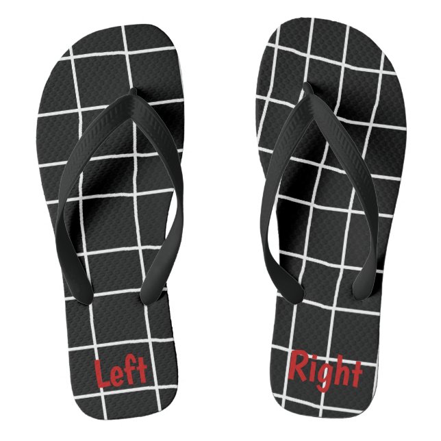 Crazy Schwarz-weiß Grid Unisex Flip Flops (Fußbett)