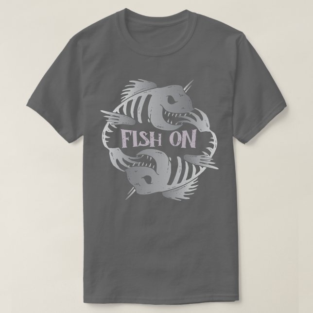 Crazy Skeleton Fish on Graphic  T-Shirt (Design vorne)