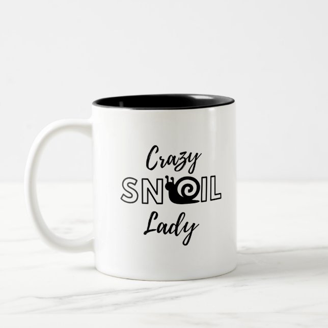 Crazy Snail Dame Zweifarbige Tasse (Links)