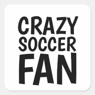 CRAZY SOCCER FAN QUADRATISCHER AUFKLEBER
