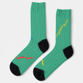 Crazy Socks bunt rips auf grün Socken