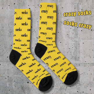 Crazy Socks - Socken verrückt, auf gelb