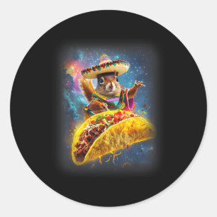 Crazy Space Tacke Squirrel Cinco De Mayo Squirrel  Runder Aufkleber