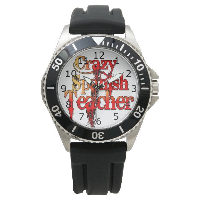 Crazy Spanish Teacher Armbanduhr (Vorderseite)