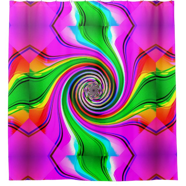 Crazy Spiral Duschvorhang (Vorderseite)