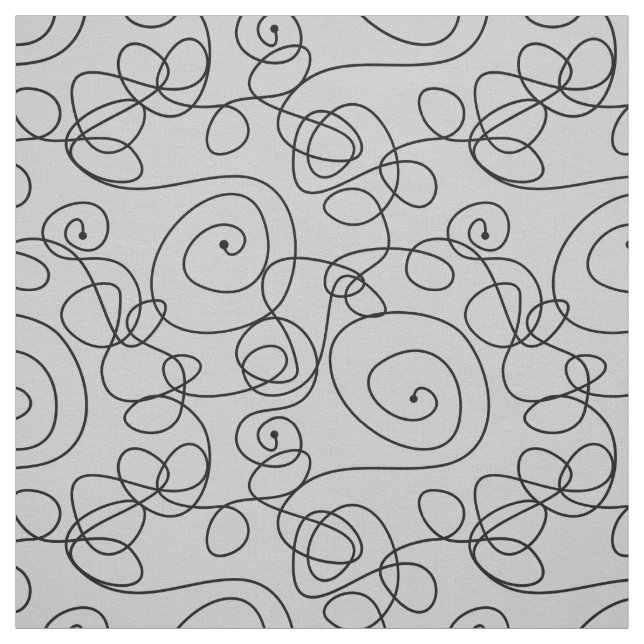 Crazy Spiral Lines schwarz + Ihr Hintergrund & Ide Stoff (Muster)