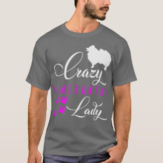 Crazy Spitz Lady Funny White Spitz Spitz T-Shirt