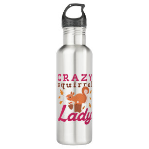 Crazy Squirrel Lady Edelstahlflasche