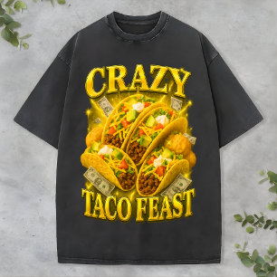 Crazy Taco Feast Tee Retro Lustig T-Shirt für Taco