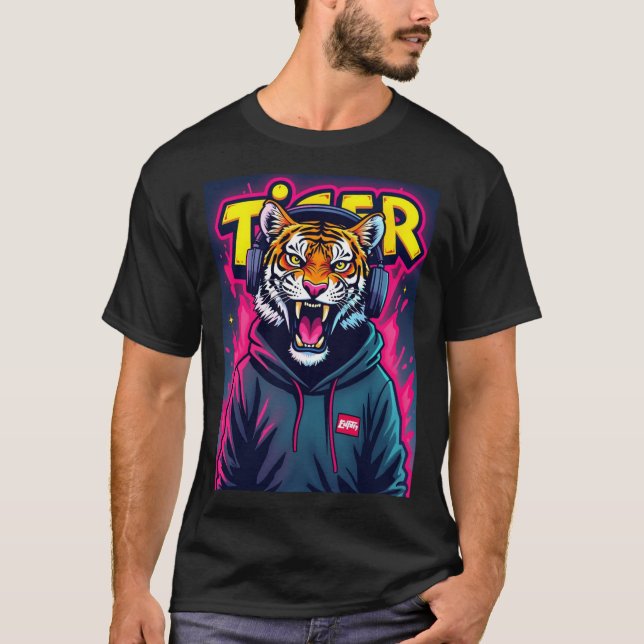 Crazy Tiger T - Shirt Design (Vorderseite)