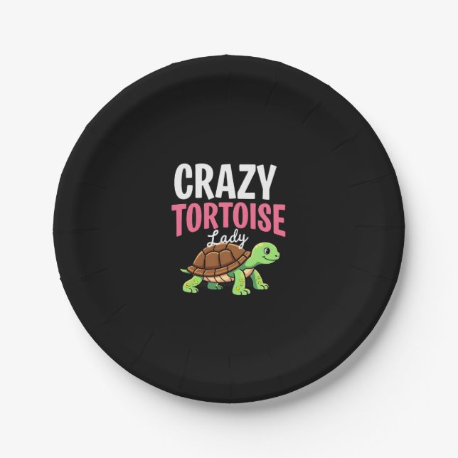 Crazy Tortoise Lady Tortoises Mama Frauen Schildkr Pappteller (Vorderseite)