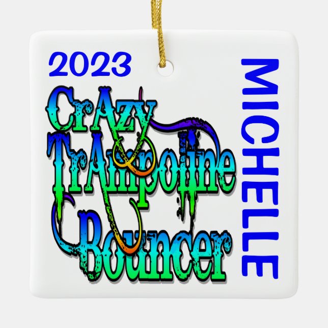 Crazy Trampoline Bouncer CUSTOM Keramikornament (Vorderseite)