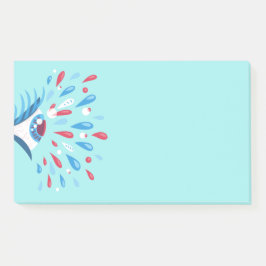 Crazy Trippy Eye Blue Psychedelic Art Post-it Klebezettel