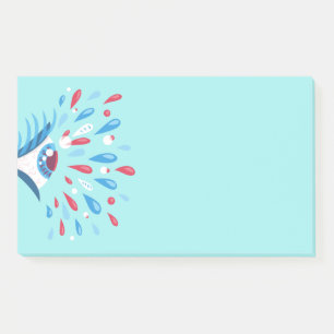 Crazy Trippy Eye Blue Psychedelic Art Post-it Klebezettel
