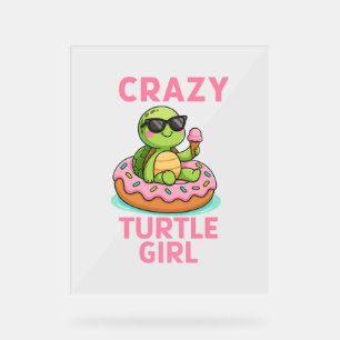 Crazy Turtle Girl Acrylschild