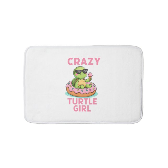Crazy Turtle Girl Badematte (Vorderseite)