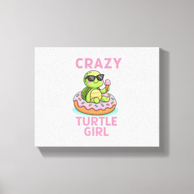 Crazy Turtle Girl Leinwanddruck (Vorderseite)