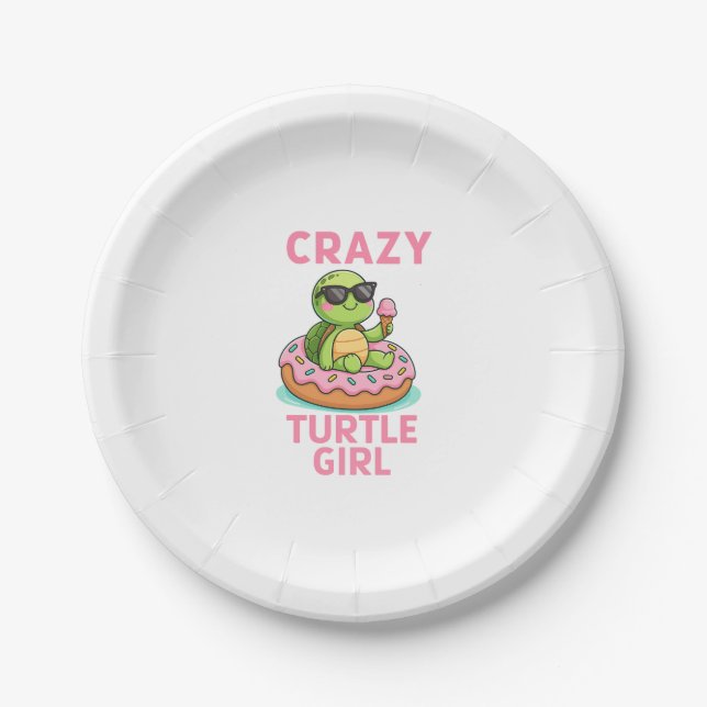 Crazy Turtle Girl Pappteller (Vorderseite)