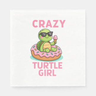 Crazy Turtle Girl Serviette