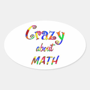 Crazy über Mathe Ovaler Aufkleber
