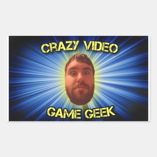 Crazy Video Game Geek Thumbnail Sticker (Vorderseite)