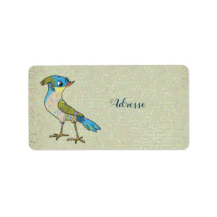 Crazy Vogel Adressaufkleber
