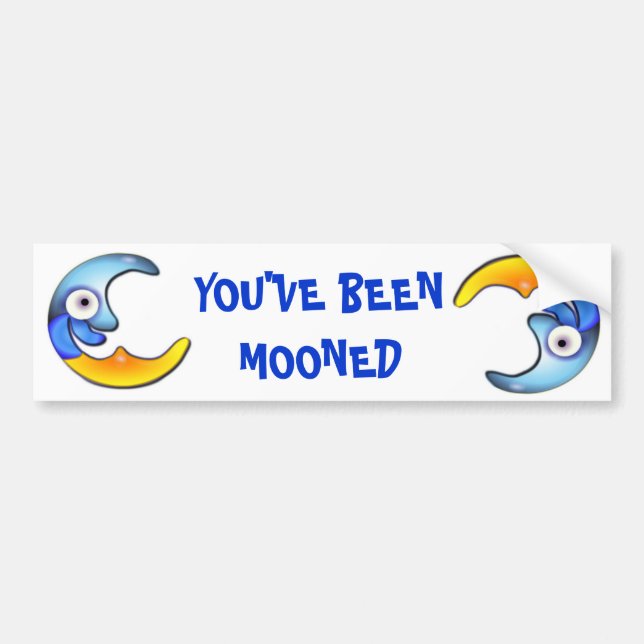 Crazy "VOUS AVEZ ÉTÉ MOONED" Cartoon Sticker (Devant)