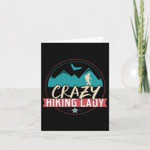 Crazy WanderLady Funny Wandern Shirt Außenbereich  Karte