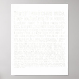 Crazy_ war ich einmal verrückt. Funny Meme Premium Poster