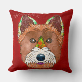 Crazy West Highland White Terrier handbemalt Kissen