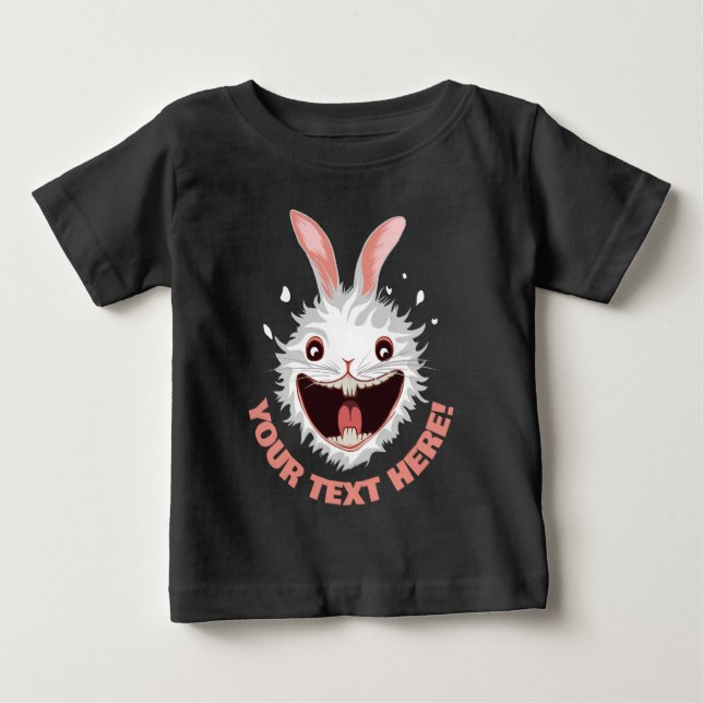 Crazy White Rabbit Face Baby T-shirt (Vorderseite)