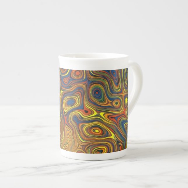 Crazy Wirbel Knochen China Tasse, abstraktes Desig Prozellantasse (Vorderseite Rechts)