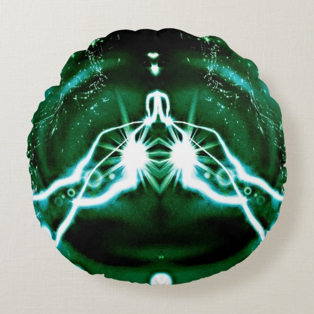 CRAZY-WISDOM-GURU-MEDITUNG RUNDES KISSEN (Vorderseite)