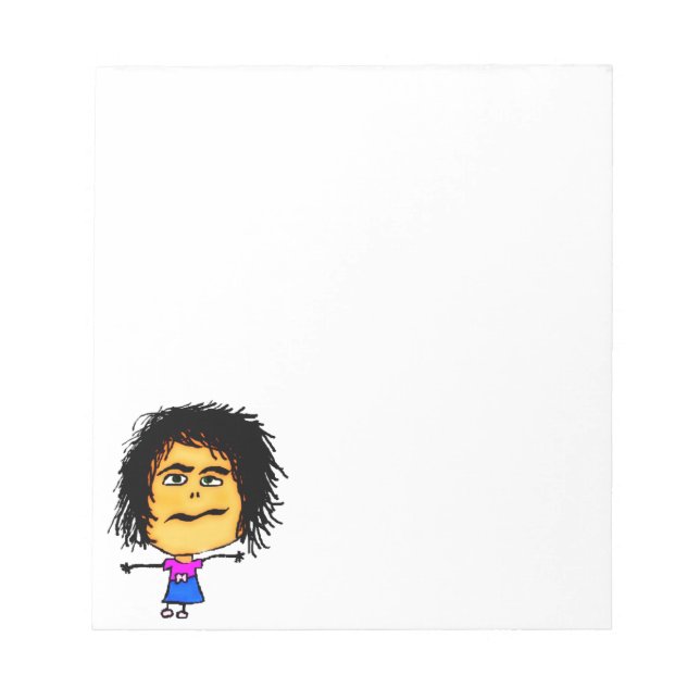 Crazy Woman Cartoon Notizblock (Vorderseite)