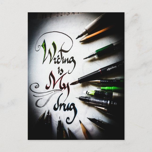 Crazy Writer Manifesto Postkarte (Vorderseite)