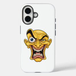 Crazy Yellow Caricature Face iPhone Case