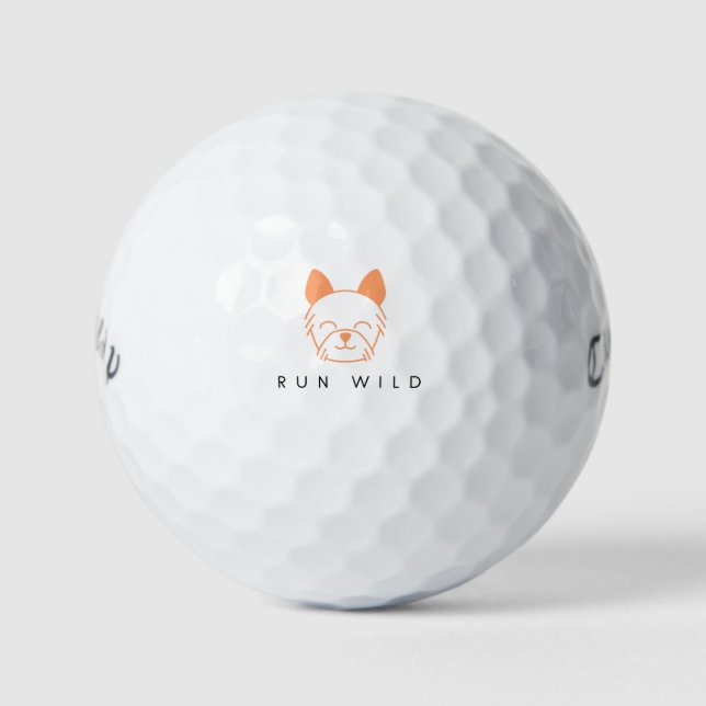 Crazy Yorkie Custom Callaway Golf Ball 3 Pack (Vorderseite)