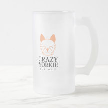 Crazy Yorkie Custom Mattiert Beer Tasse