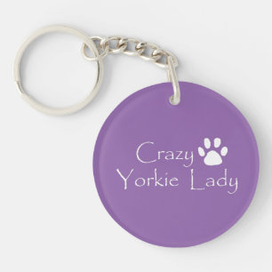 Crazy Yorkie Lady Schlüsselanhänger