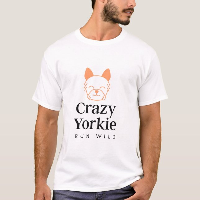 Crazy Yorkie Men's Basic T-Shirt (Vorderseite)