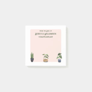 #crazyplantlady Vom Schreibtisch aus Personalisier Post-it Klebezettel