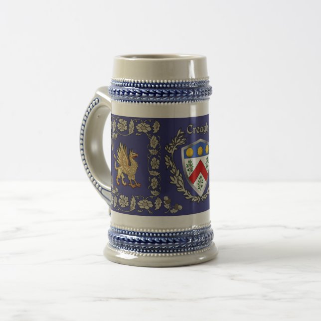 Creagh Irish Shield Griffin Stein Bierglas (Vorderseite Links)