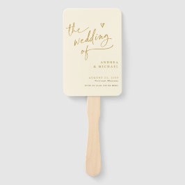 Cream and Gold Fun Wedding Program Fans Fächer