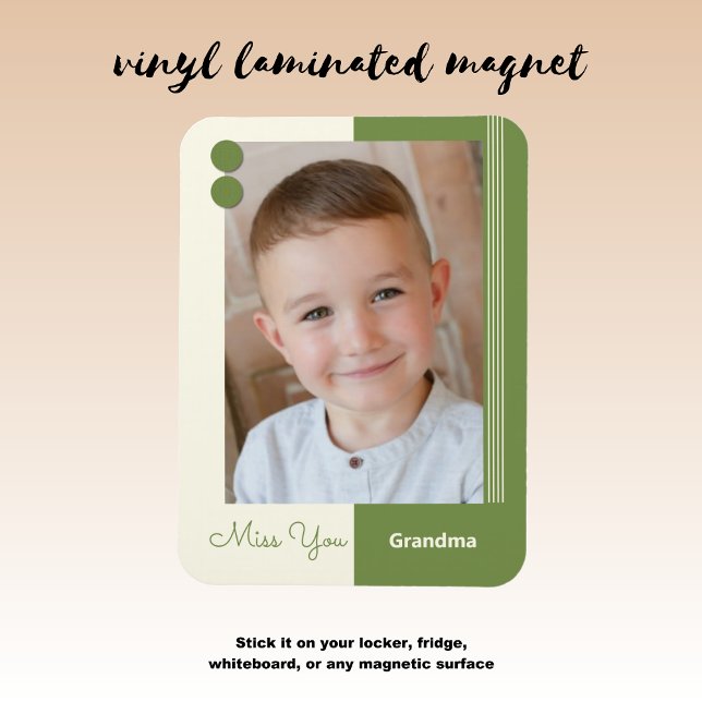 Cream and Green Miss You Grandma Magnet (Von Creator hochgeladen)